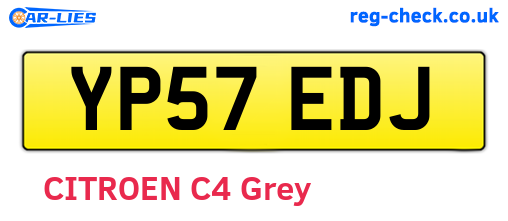 YP57EDJ are the vehicle registration plates.
