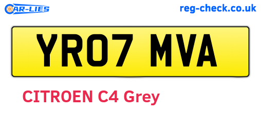 YR07MVA are the vehicle registration plates.