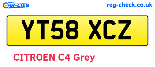 YT58XCZ are the vehicle registration plates.