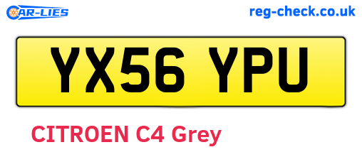 YX56YPU are the vehicle registration plates.