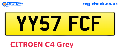 YY57FCF are the vehicle registration plates.
