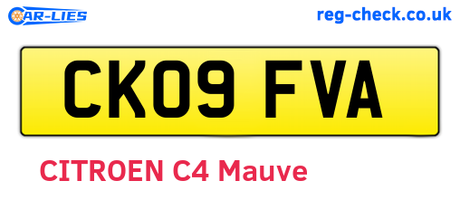 CK09FVA are the vehicle registration plates.