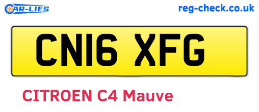 CN16XFG are the vehicle registration plates.