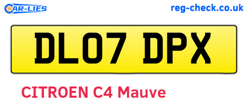 DL07DPX are the vehicle registration plates.