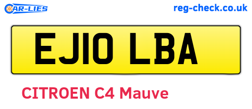 EJ10LBA are the vehicle registration plates.
