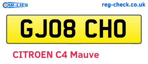 GJ08CHO are the vehicle registration plates.