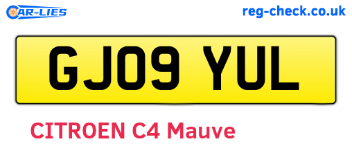 GJ09YUL are the vehicle registration plates.