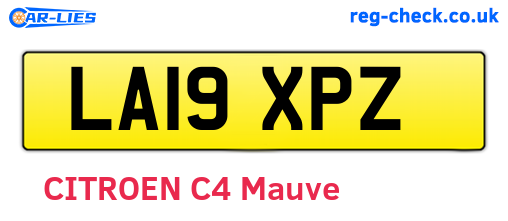LA19XPZ are the vehicle registration plates.