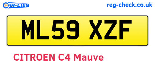 ML59XZF are the vehicle registration plates.