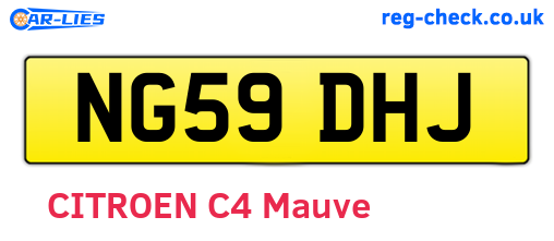 NG59DHJ are the vehicle registration plates.