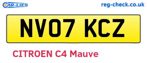NV07KCZ are the vehicle registration plates.