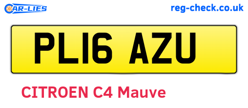 PL16AZU are the vehicle registration plates.