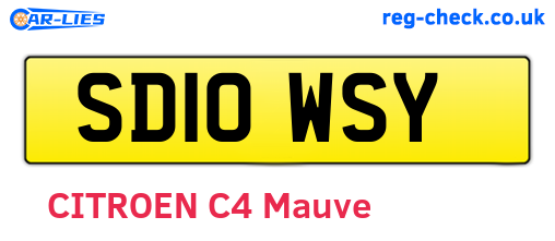 SD10WSY are the vehicle registration plates.