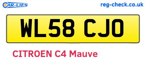 WL58CJO are the vehicle registration plates.