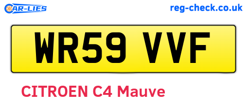WR59VVF are the vehicle registration plates.