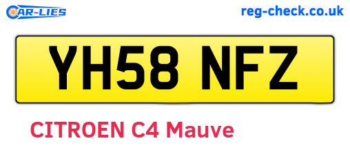 YH58NFZ are the vehicle registration plates.
