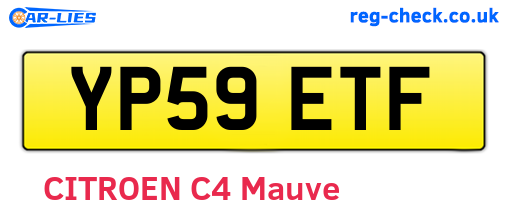 YP59ETF are the vehicle registration plates.