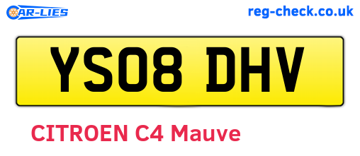 YS08DHV are the vehicle registration plates.