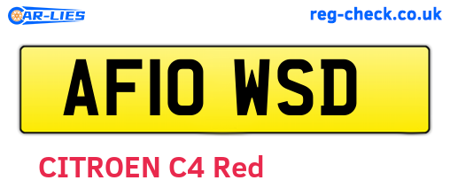 AF10WSD are the vehicle registration plates.