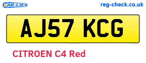 AJ57KCG are the vehicle registration plates.