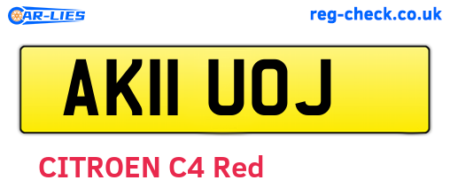 AK11UOJ are the vehicle registration plates.