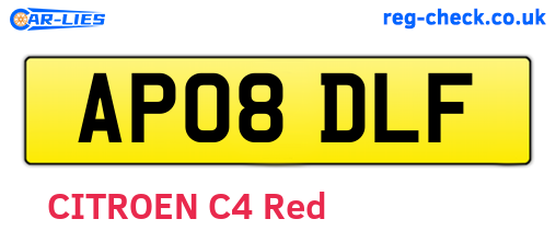 AP08DLF are the vehicle registration plates.