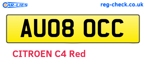 AU08OCC are the vehicle registration plates.