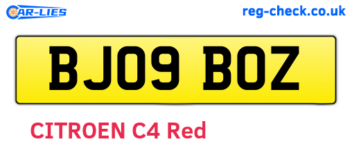BJ09BOZ are the vehicle registration plates.