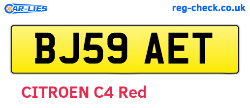 BJ59AET are the vehicle registration plates.