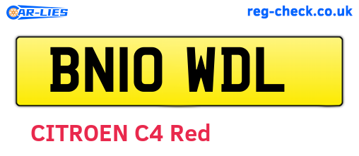 BN10WDL are the vehicle registration plates.