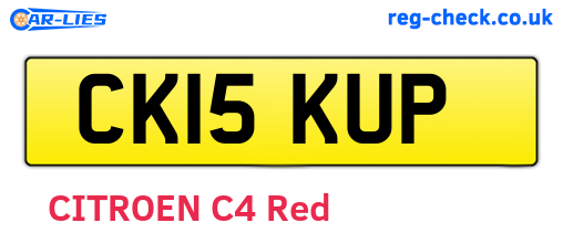 CK15KUP are the vehicle registration plates.