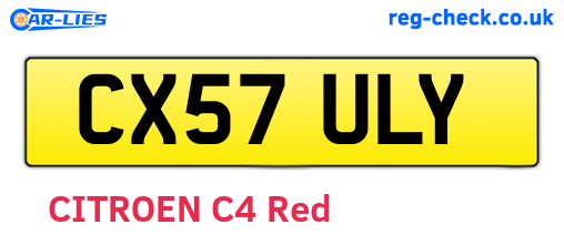 CX57ULY are the vehicle registration plates.