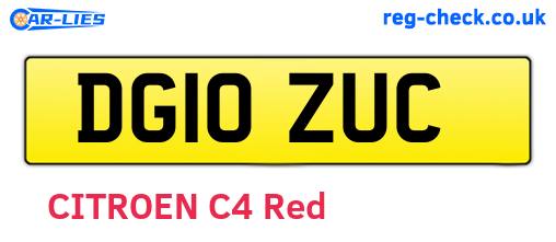 DG10ZUC are the vehicle registration plates.