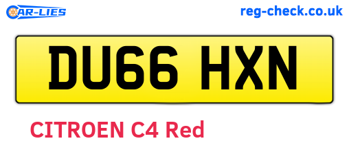 DU66HXN are the vehicle registration plates.