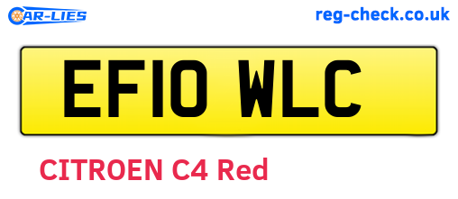 EF10WLC are the vehicle registration plates.
