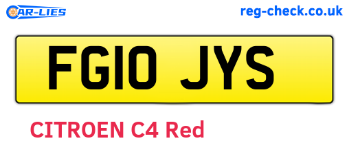 FG10JYS are the vehicle registration plates.