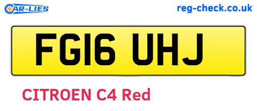 FG16UHJ are the vehicle registration plates.