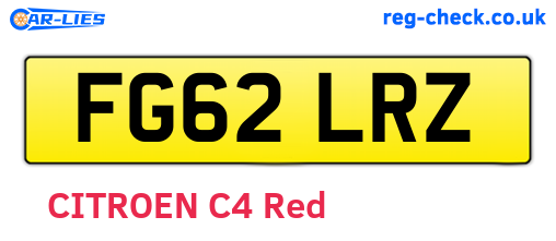 FG62LRZ are the vehicle registration plates.