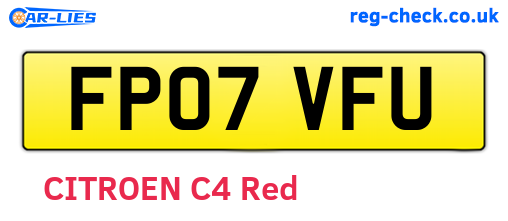 FP07VFU are the vehicle registration plates.