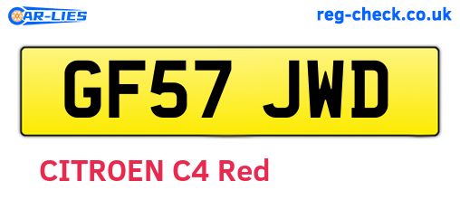 GF57JWD are the vehicle registration plates.