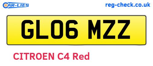 GL06MZZ are the vehicle registration plates.