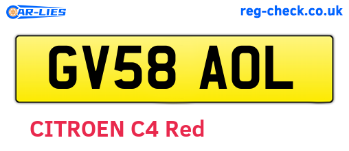 GV58AOL are the vehicle registration plates.