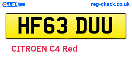 HF63DUU are the vehicle registration plates.