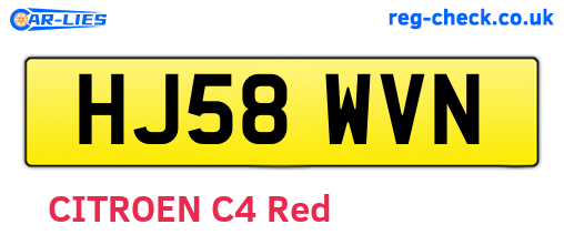 HJ58WVN are the vehicle registration plates.