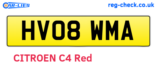 HV08WMA are the vehicle registration plates.