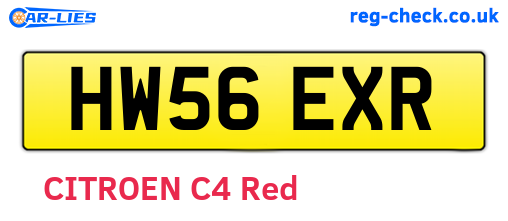 HW56EXR are the vehicle registration plates.