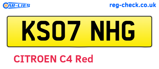 KS07NHG are the vehicle registration plates.