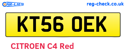 KT56OEK are the vehicle registration plates.
