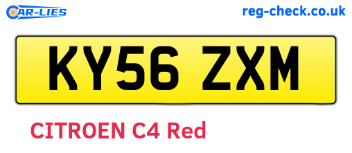 KY56ZXM are the vehicle registration plates.