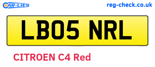 LB05NRL are the vehicle registration plates.
